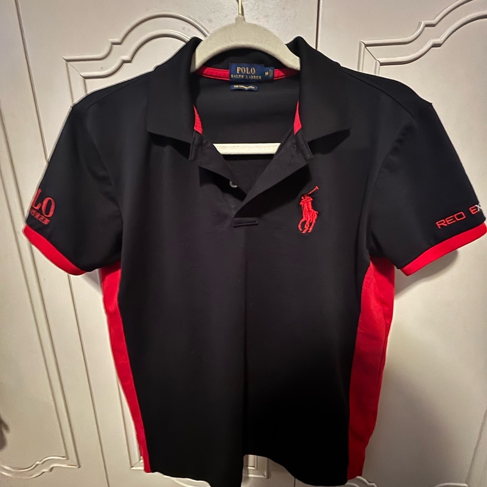 Polo by Ralph Lauren Black and Red Short-Sleeve Polo